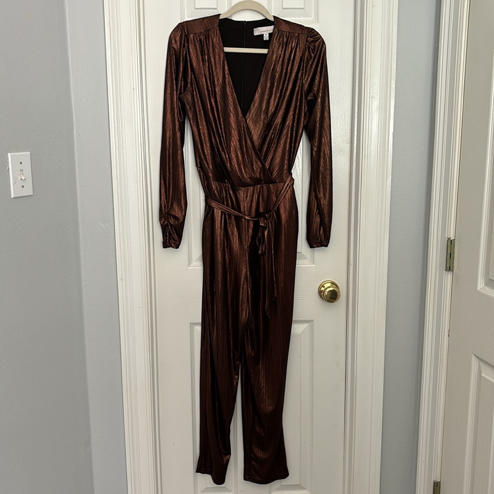 Adelyn Rae Lexi Metallic Jumpsuit Size M GUC - Picture 3 of 16